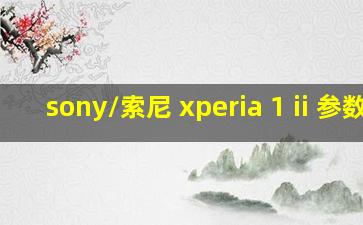 sony/索尼 xperia 1 ii 参数